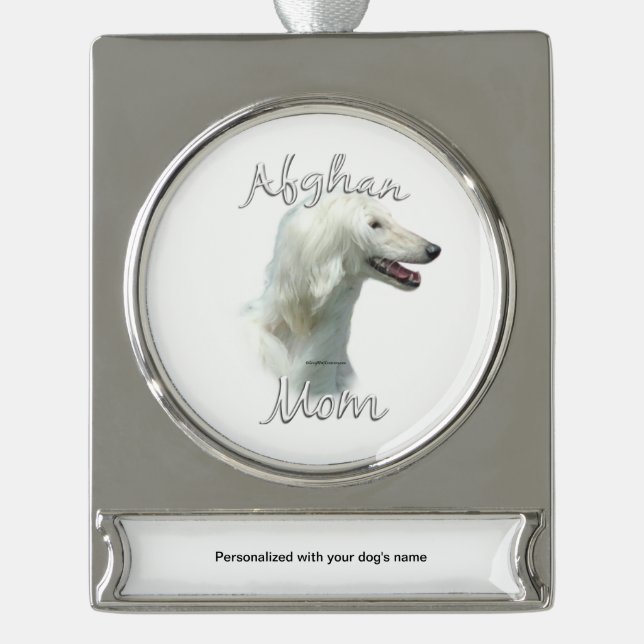 Afghan Mum 2 Silver Plated Banner Ornament (Front)