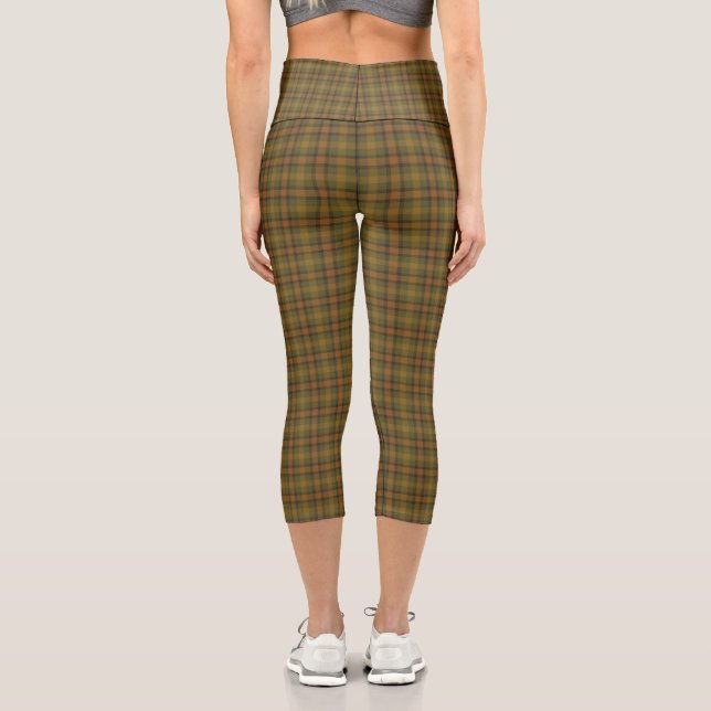 Afghan Plaid  Capri Leggings (Back)