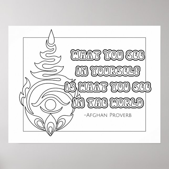 Afghan Proverb Colouring Poster (Front)