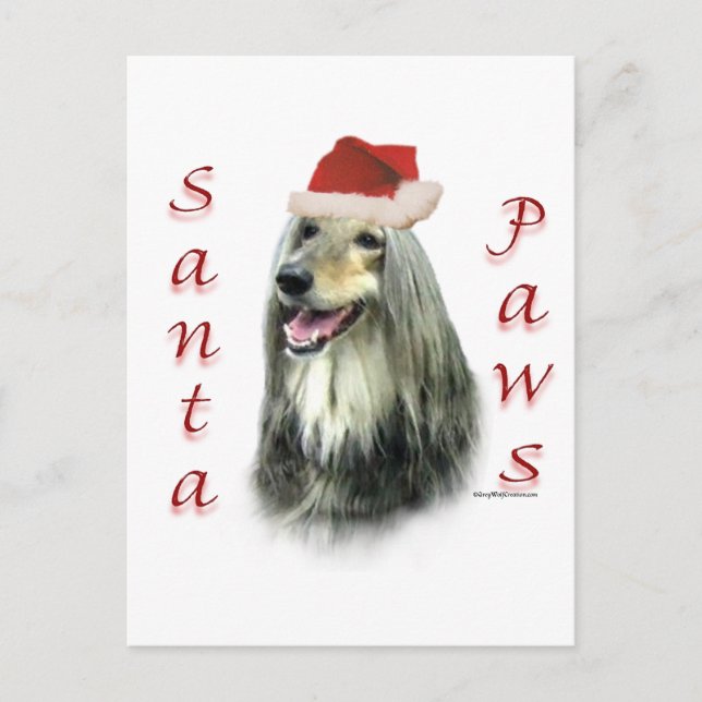 Afghan Santa Paws Holiday Postcard (Front)