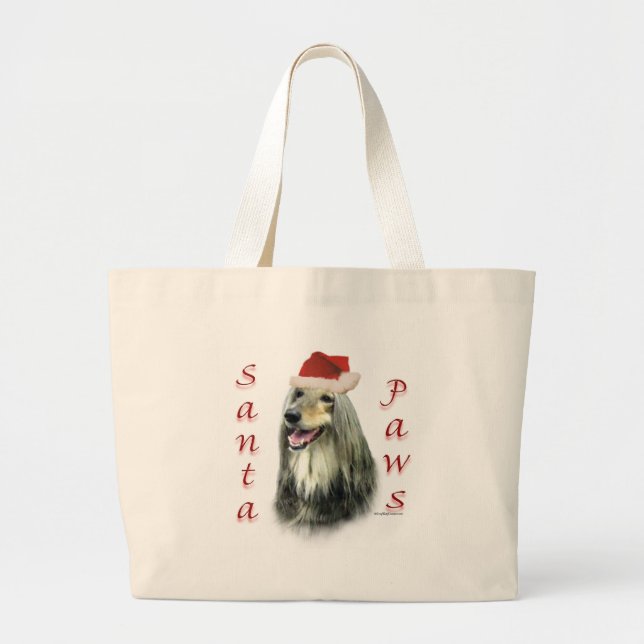 Afghan Santa Paws Large Tote Bag (Front)