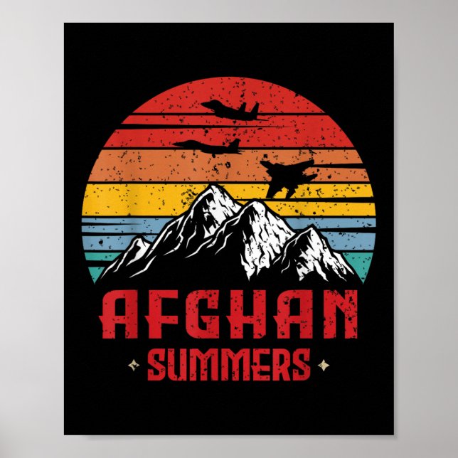 Afghan Summers Veteran Shirt Funny Afghanistan Vet Poster (Front)