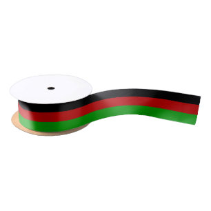 Afghani flag colours ribbon, thin, Afghanistan Satin Ribbon