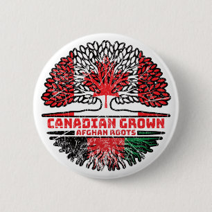 Afghanistan Afghan Canadian Canada Tree Roots Flag 6 Cm Round Badge