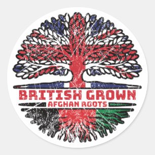 Afghanistan Afghan Uk United Kingdom British Tree Classic Round Sticker
