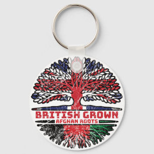 Afghanistan Afghan Uk United Kingdom British Tree Key Ring