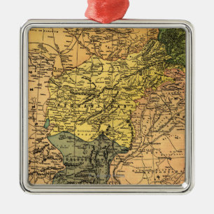 Afghanistan and Surrounding Countries Map Metal Ornament
