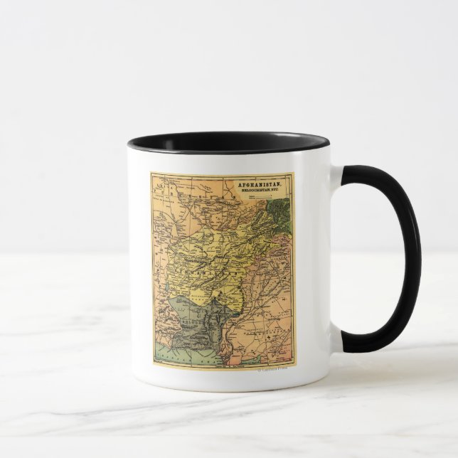 Afghanistan and Surrounding Countries Map Mug (Right)