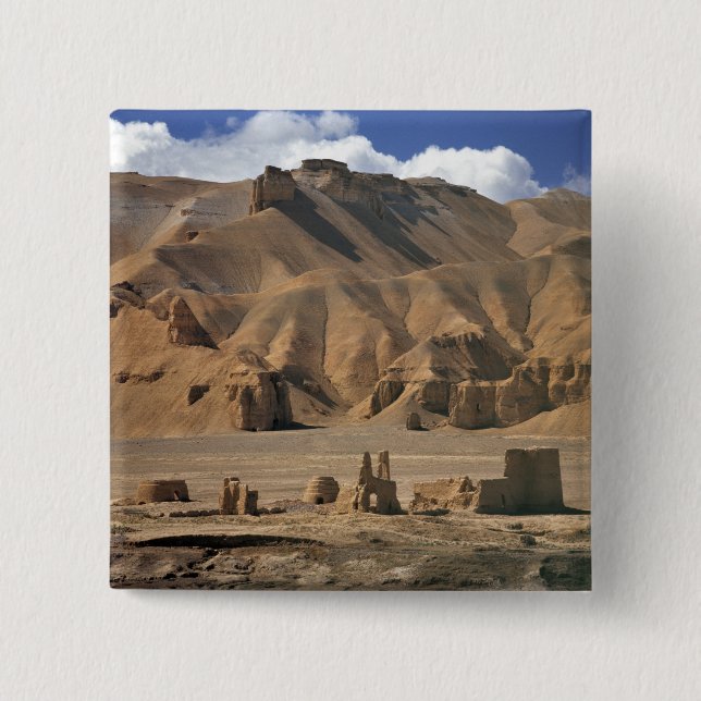 Afghanistan, Bamian Valley. Ancient earthen 15 Cm Square Badge (Front)