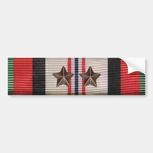 Afghanistan Campaign Ribbon 2 Star Bumper Sticker (Front)