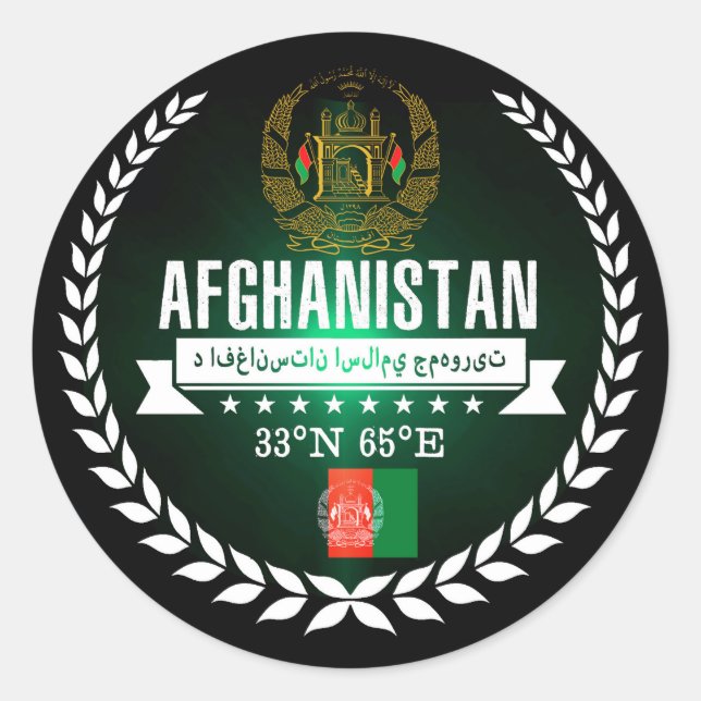 Afghanistan Classic Round Sticker (Front)