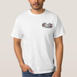 Afghanistan Combat Action Badge Front & Back Print T-Shirt
