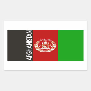 afghanistan country flag symbol name text rectangular sticker