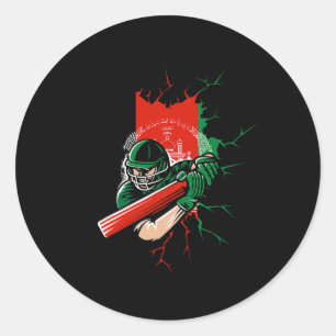 Afghanistan Cricket T Shirt Kit Gift For Afghani F Classic Round Sticker