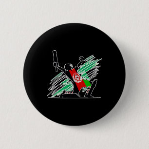 Afghanistan Cricket Team Spirit Silhouette Celebra 6 Cm Round Badge
