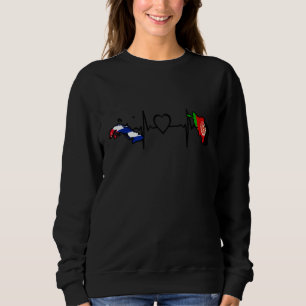 Afghanistan Cuba Flag Afghan Cuban Heartbeat 1 Sweatshirt