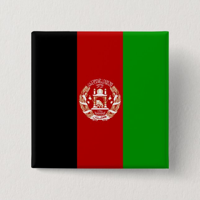 Afghanistan Flag 15 Cm Square Badge (Front)