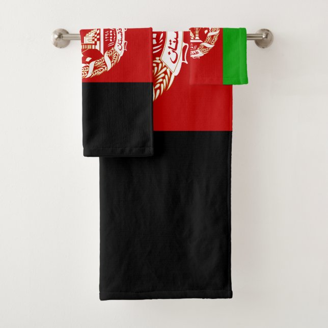 Afghanistan Flag Bath Towel Set (Insitu)