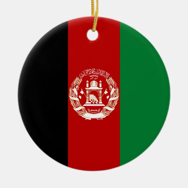 Afghanistan flag ceramic ornament (Front)