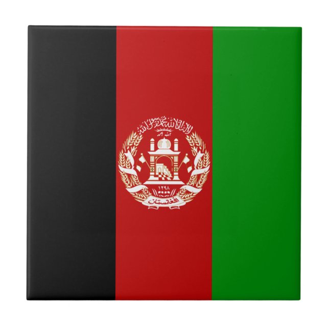 Afghanistan Flag Ceramic Tile (Front)