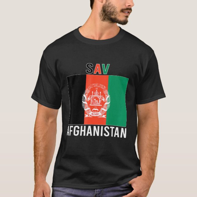 Afghanistan Flag Free Afghanistan Save Kabul T-Shirt (Front)
