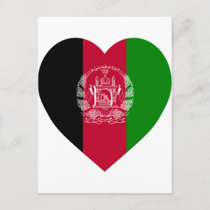Afghanistan Flag Heart Postcard
