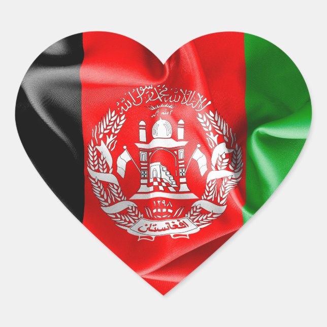 Afghanistan Flag Heart Sticker (Front)