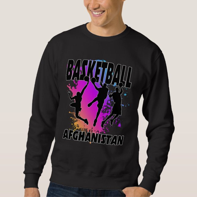 Afghanistan Flag  Love Playing Basketball  1 Sweatshirt (Front)