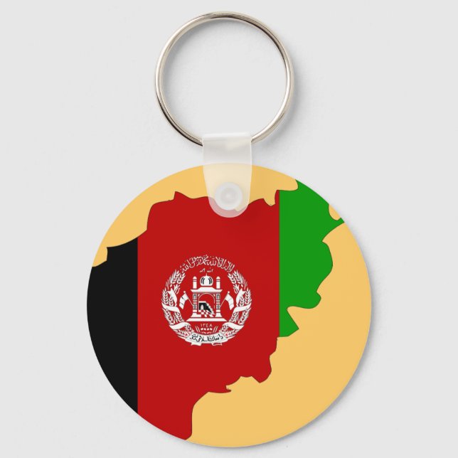 Afghanistan flag map key ring (Front)