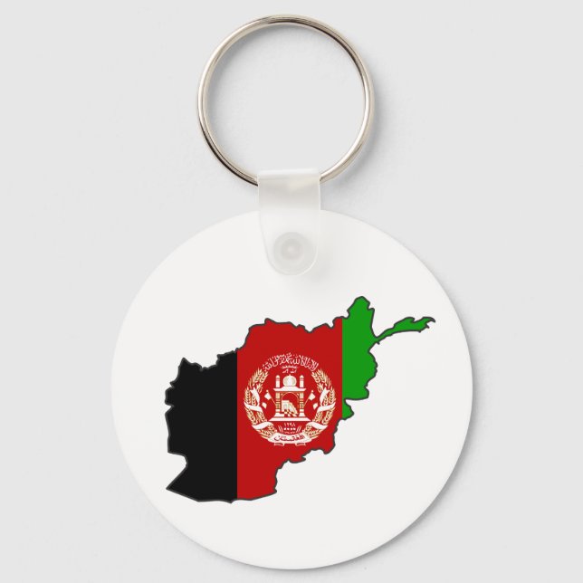 Afghanistan Flag Map Key Ring (Front)