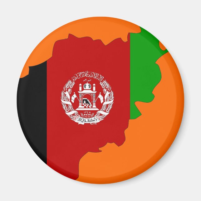 Afghanistan flag map magnet (Front)