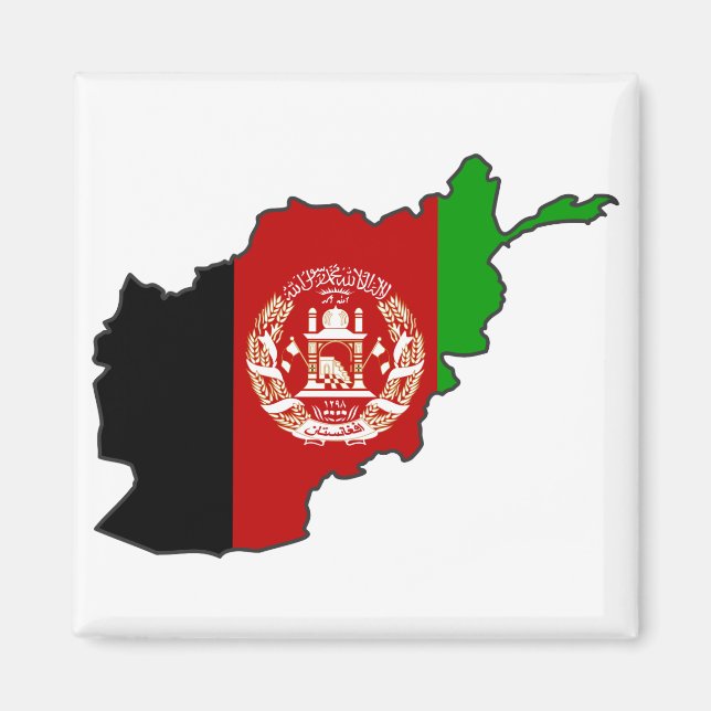 Afghanistan Flag Map Magnet (Front)