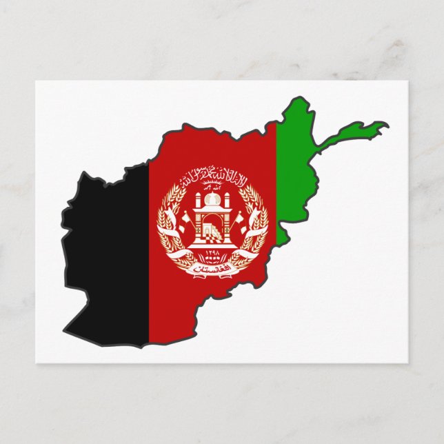 Afghanistan Flag Map Postcard (Front)
