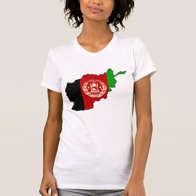 Afghanistan Flag Map T-Shirt (Front)