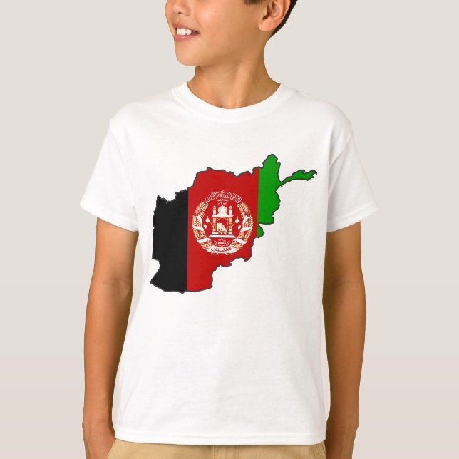 Afghanistan Flag Map T-Shirt (Front)