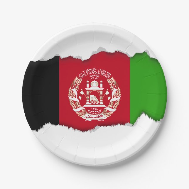 Afghanistan Flag Paper Plate (Front)