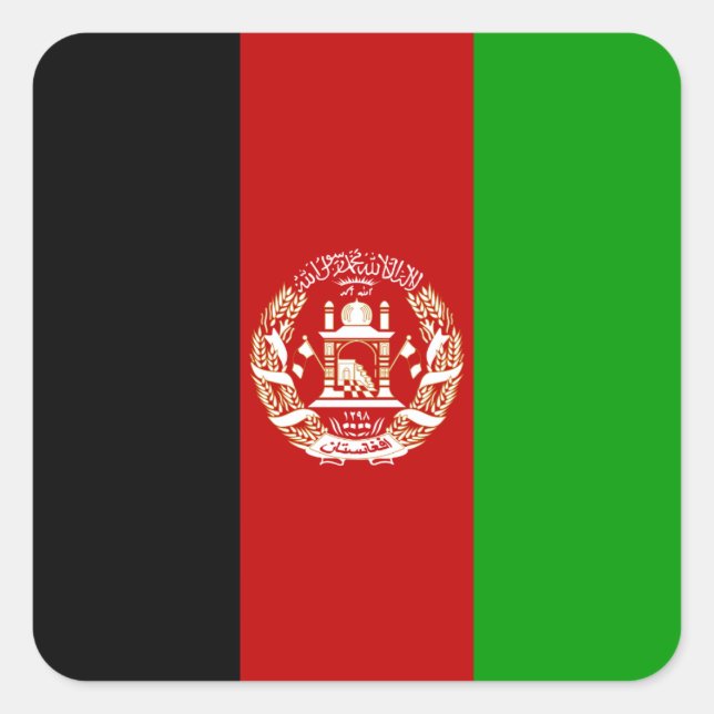 Afghanistan Flag Square Sticker (Front)