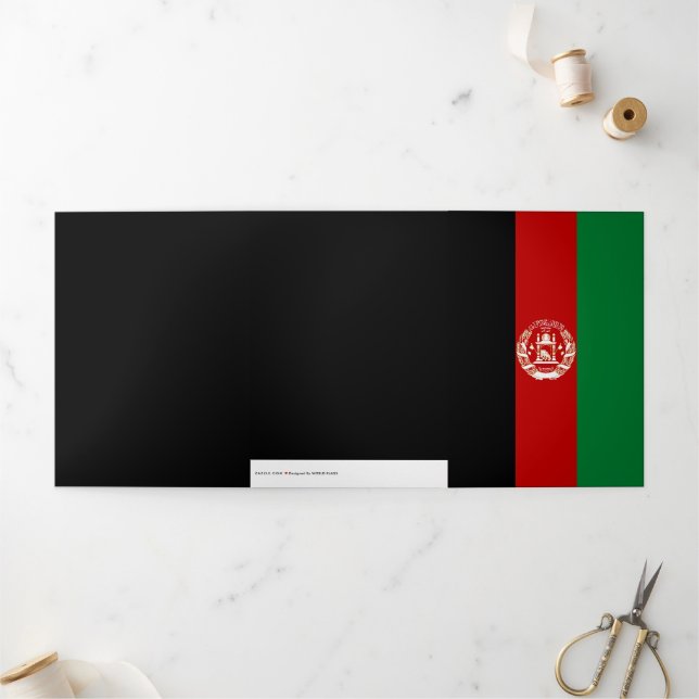 Afghanistan flag Tri-Fold card (Outside)