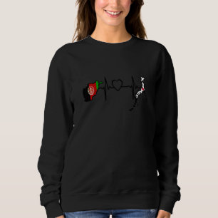 Afghanistan Japan Flag Afghan Japanese Heartbeat   Sweatshirt