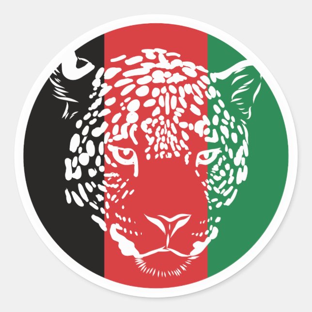 Afghanistan leopard Afghan National Animal Flag Classic Round Sticker (Front)