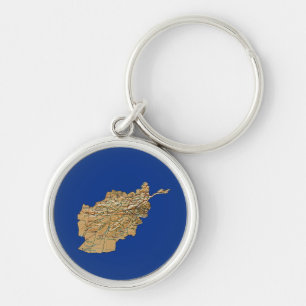 Afghanistan Map Keychain