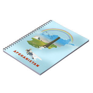 Afghanistan Map landscape travel poster Notebook