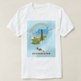 Afghanistan Map landscape travel poster T-Shirt