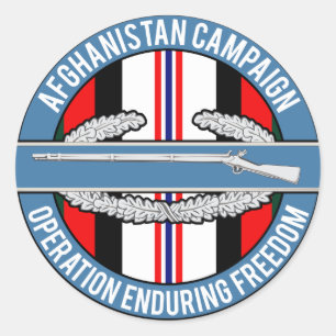 Afghanistan OEF CIB Classic Round Sticker