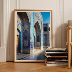 Afghanistan Print Blue Mosque Wall Art Afghan Post