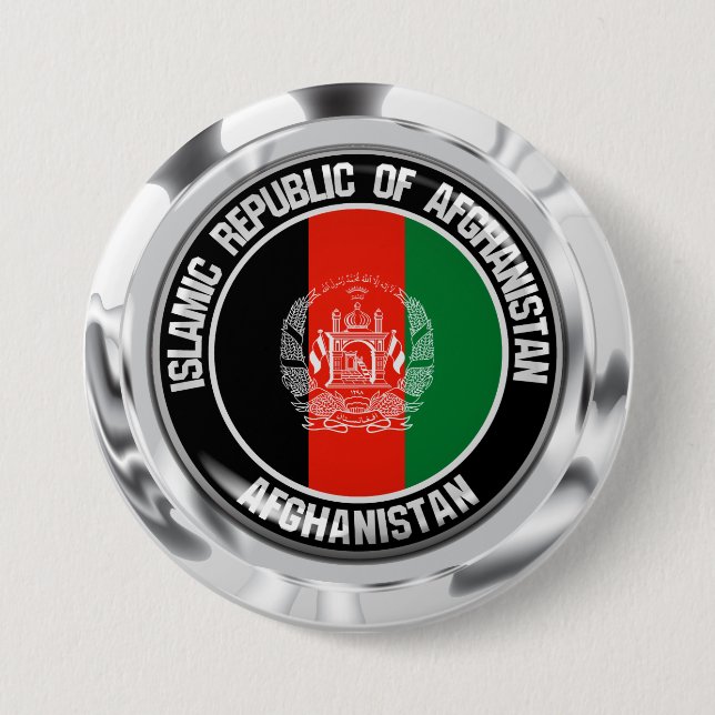 Afghanistan Round Emblem 7.5 Cm Round Badge (Front)