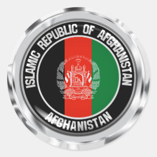 Afghanistan Round Emblem Classic Round Sticker