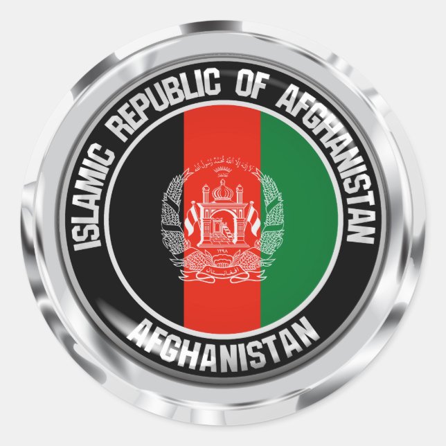 Afghanistan Round Emblem Classic Round Sticker (Front)