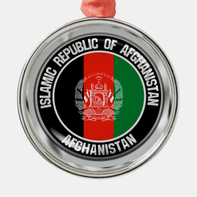 Afghanistan Round Emblem Metal Ornament (Front)