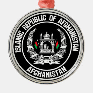 Afghanistan Round Emblem Metal Ornament